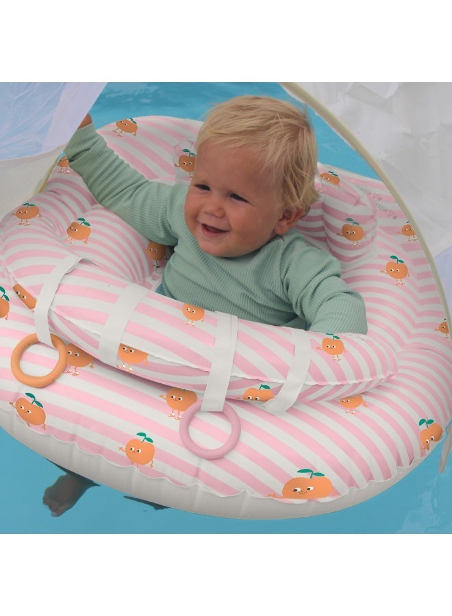 SUNNY LIFE Interactive Baby Float Poppy The Peach Pink Stripe, 6–12 Months, PVC/Polyester/PU/Silicone, 26.18 x 23.62 x 4.33 Inches, 2.43 lbs - Image 3